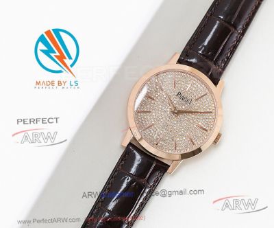 Perfect Replica Piaget Black Tie GOA36129 Rose Gold Smooth Bezel Watch